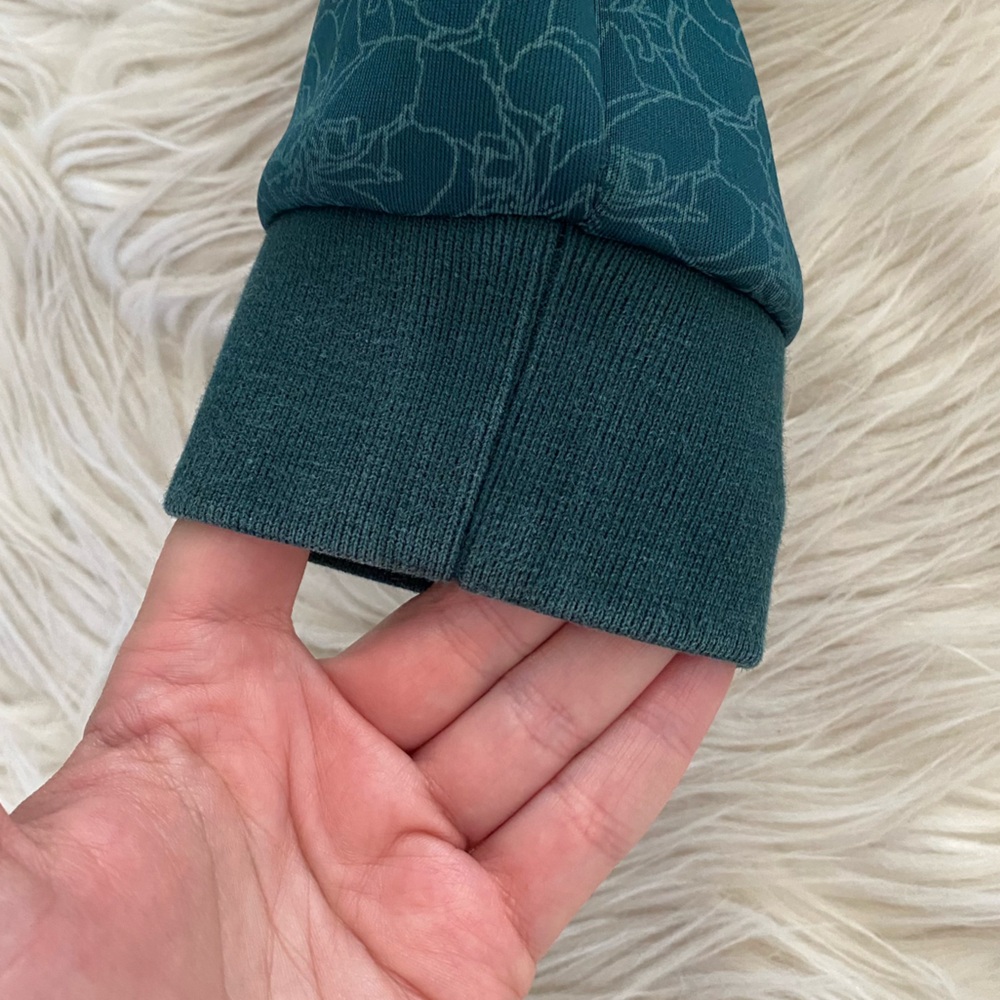 Balance Athletica Vitality Green Deep Sea Zip Front Cropped Bomber Flight Jacket - Picture 15 of 15